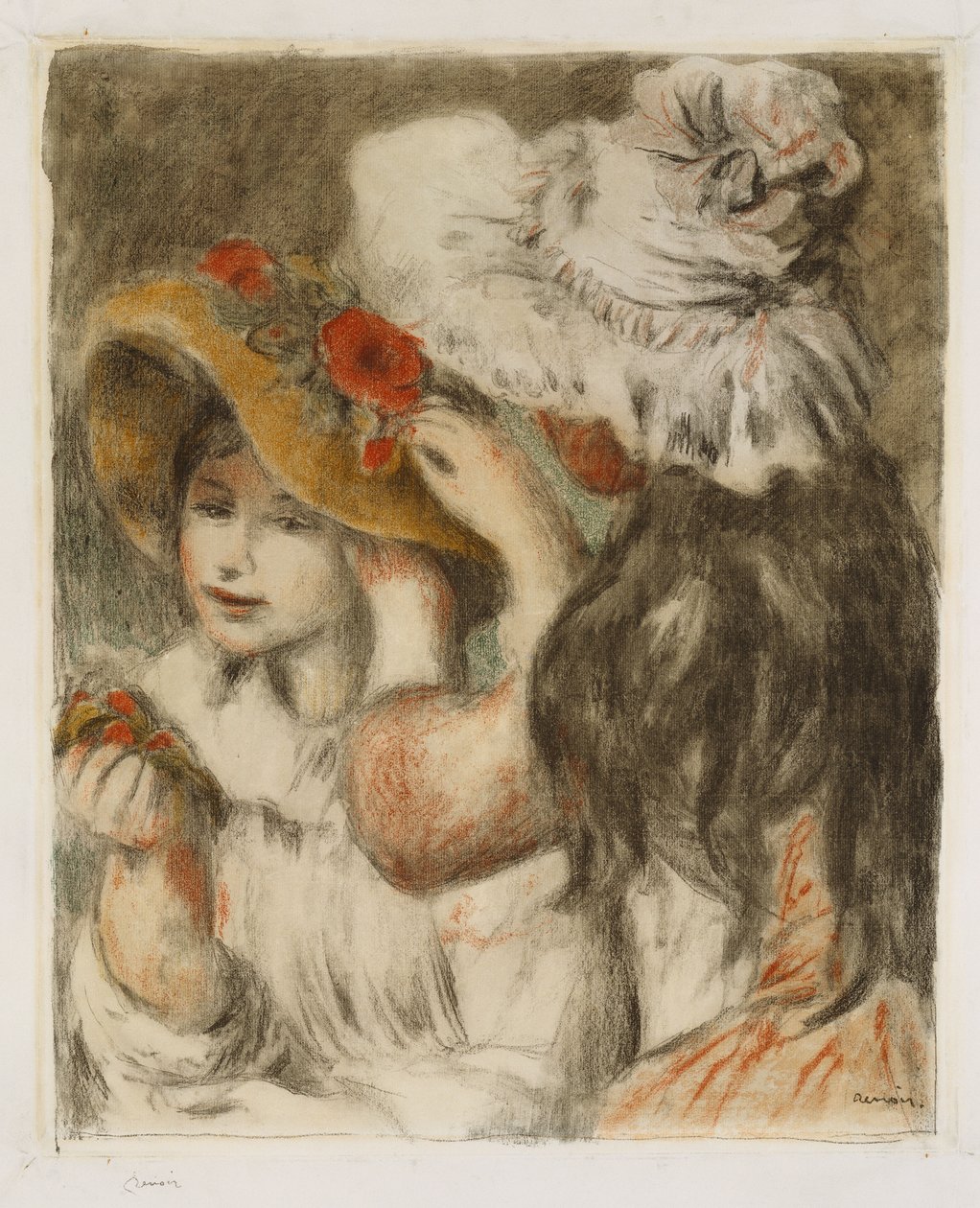 Hattenålen, ca. 1897 av Pierre Auguste Renoir