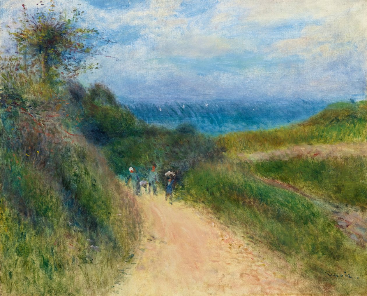 The Road to Berneval, ca. 1880 (olje på lerret) av Pierre Auguste Renoir