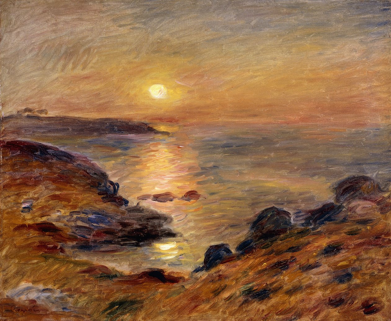 Solnedgangen ved Douarnenez; Solnedgang ved Douarnenez, 1883 av Pierre Auguste Renoir
