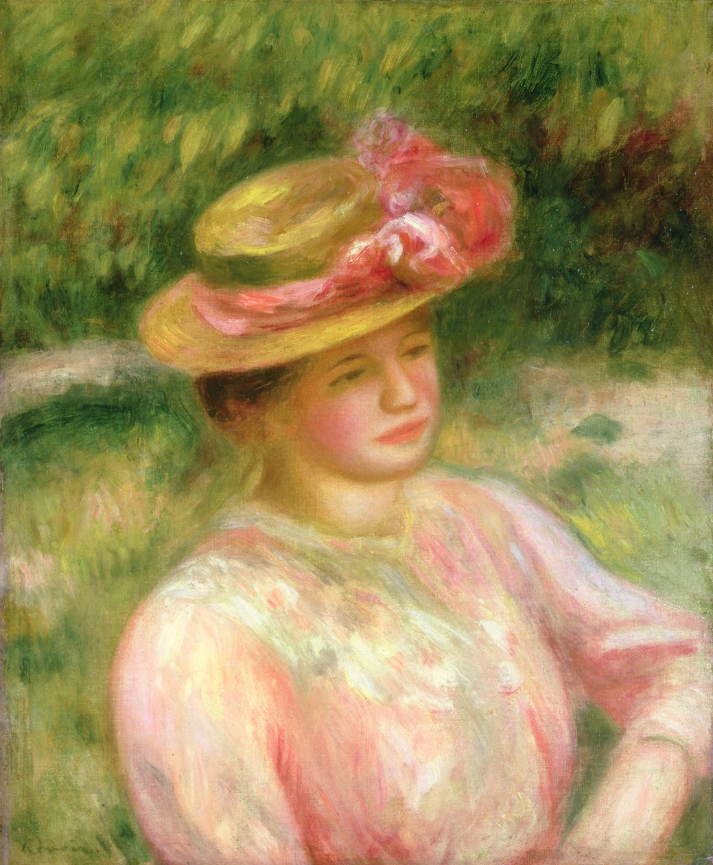 Stråhatten, 1895 av Pierre Auguste Renoir