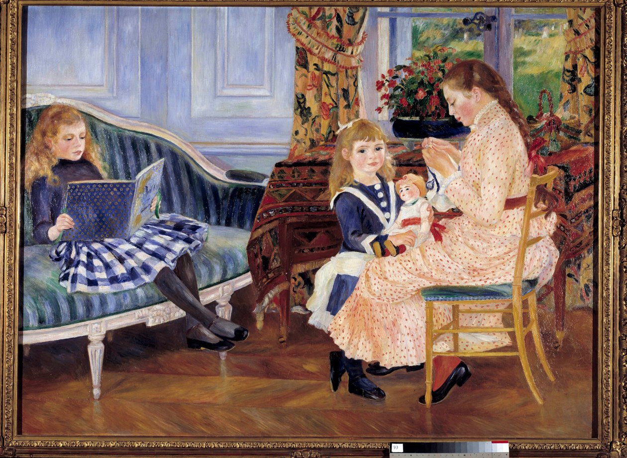 Ettermiddagen til barna i Wargemont. Maleri av Pierre Auguste Renoir (1841-1919), olje på lerret av Pierre Auguste Renoir