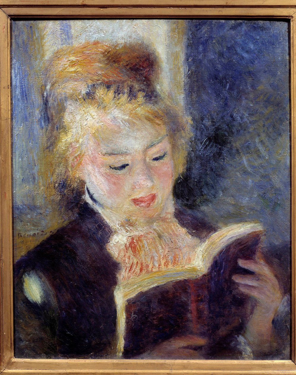 Lesermaleriet av Pierre Auguste Renoir (1841-1919) 1874 Søn. 0,46x0,38 m Paris, musee d