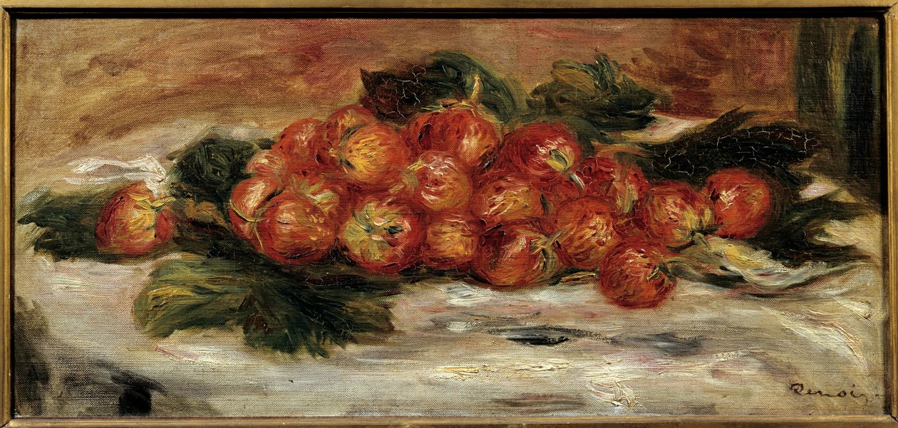 Jordbærene. Maleri av Pierre Auguste Renoir (1841-1919) av Pierre Auguste Renoir
