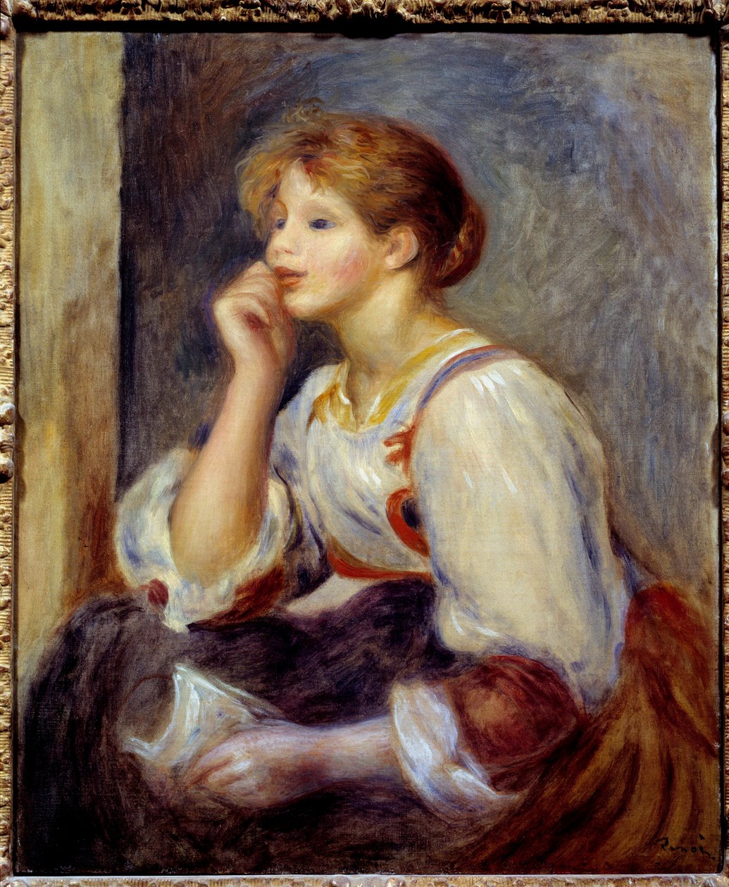 Kvinnen har brevet. Maleri av Pierre Auguste Renoir (1841-1919) av Pierre Auguste Renoir