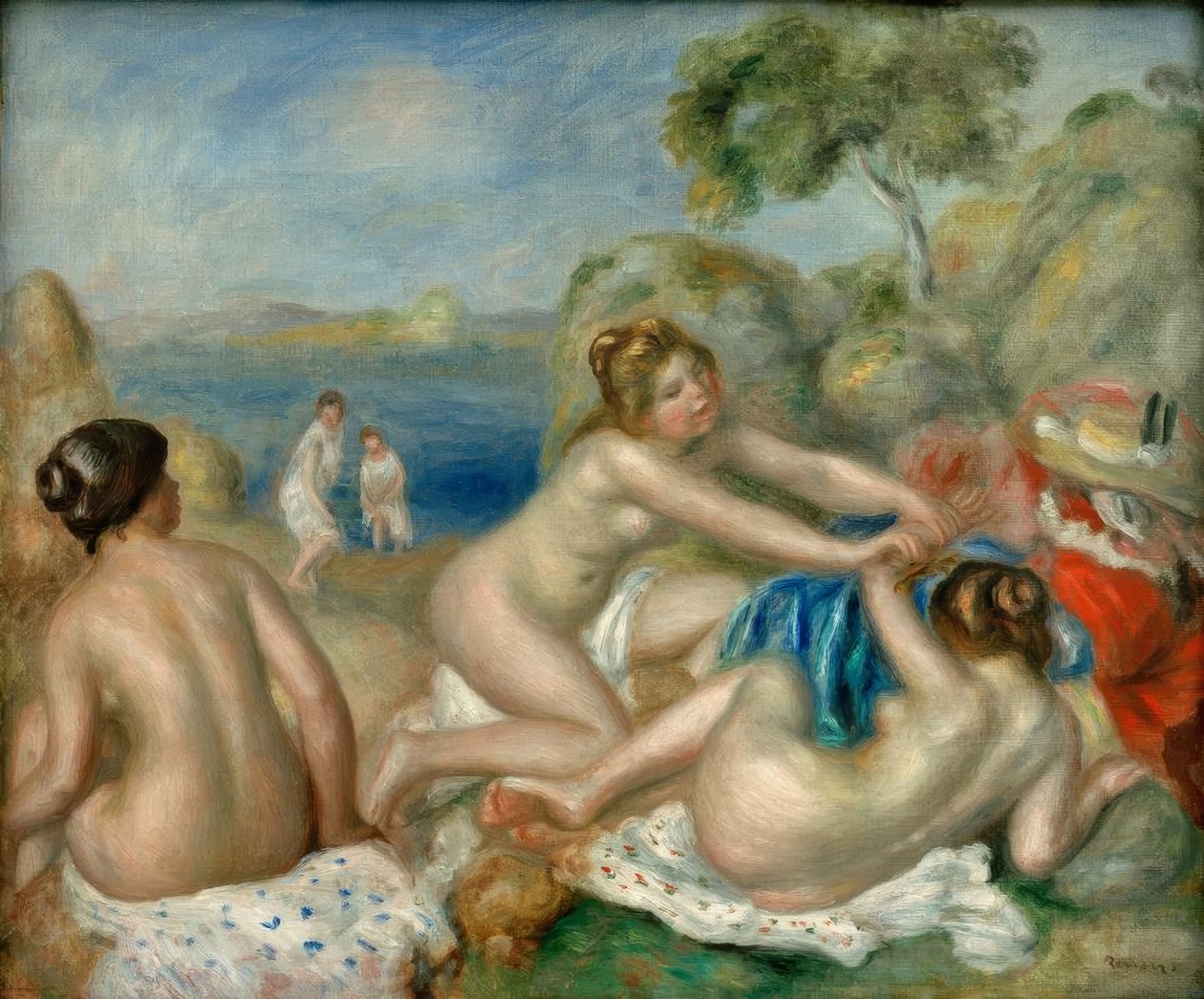 Tre krabbebadere av Pierre Auguste Renoir