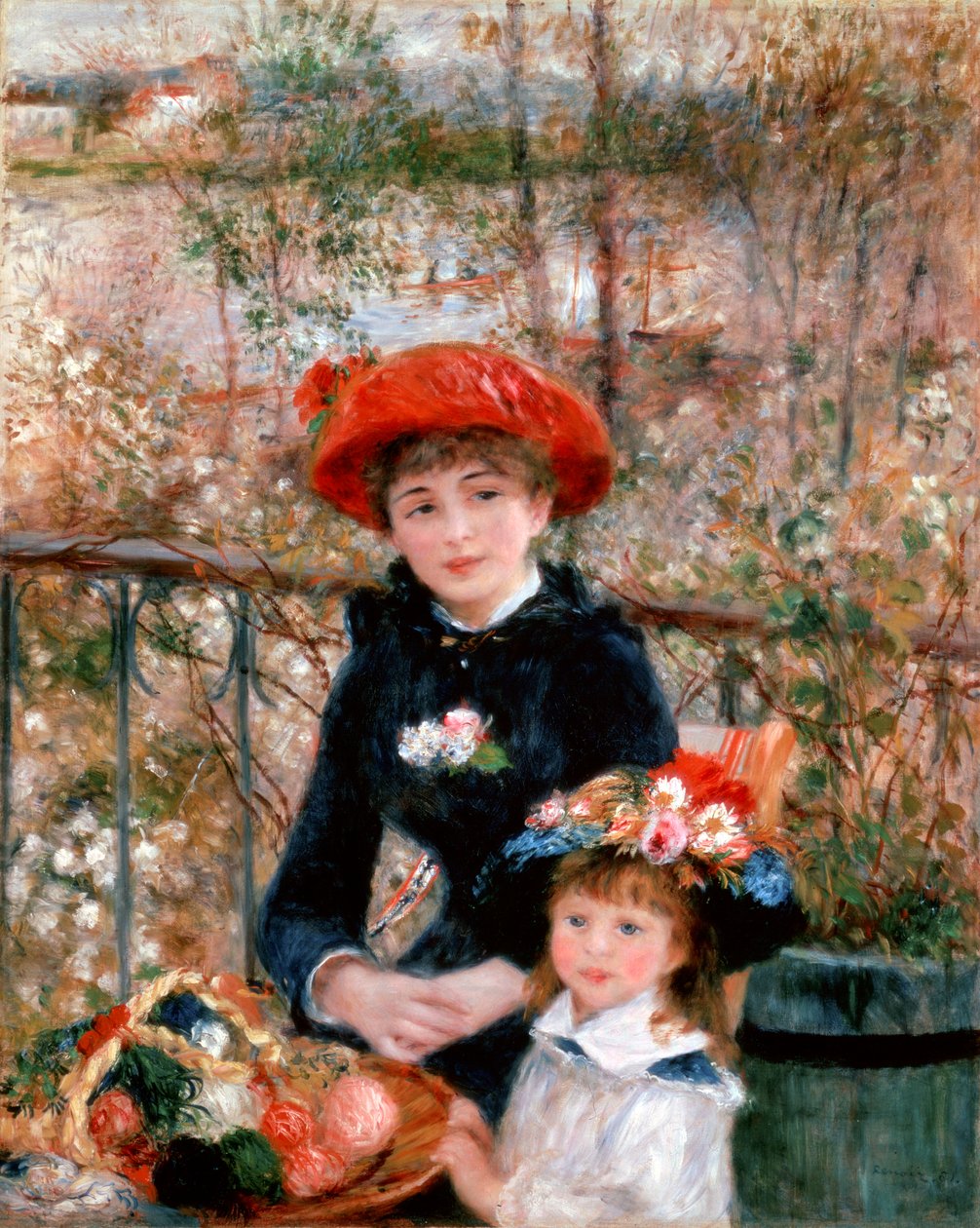 To søstre på terrassen, 1881. av Pierre Auguste Renoir