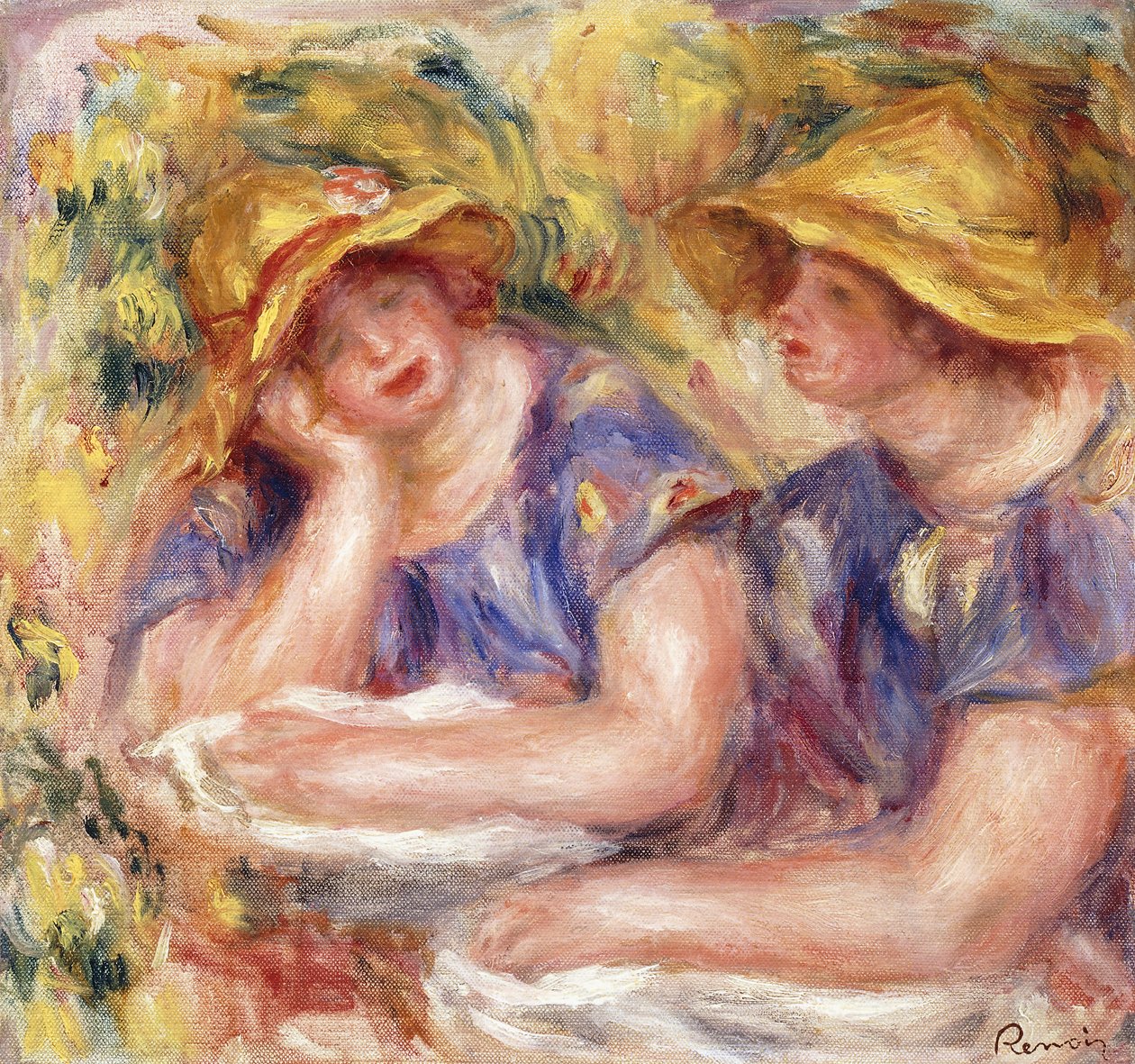 To kvinner i blå kjoler av Pierre Auguste Renoir