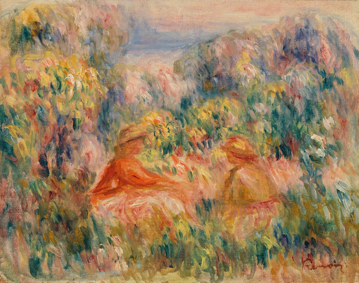 To kvinner i et landskap av Pierre Auguste Renoir