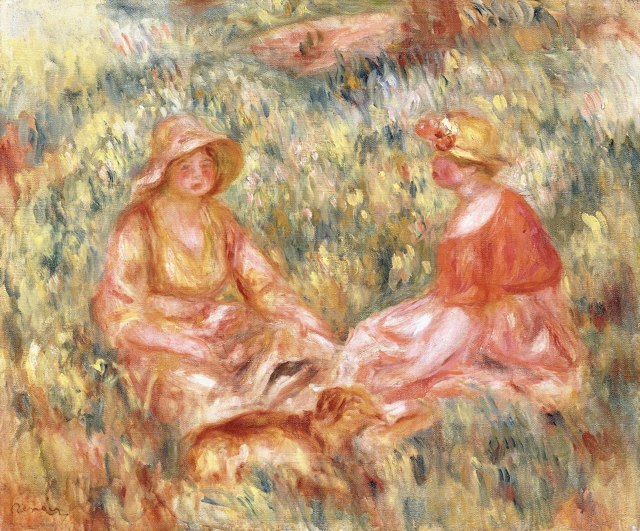 To kvinner i gresset, ca. 1910 av Pierre Auguste Renoir