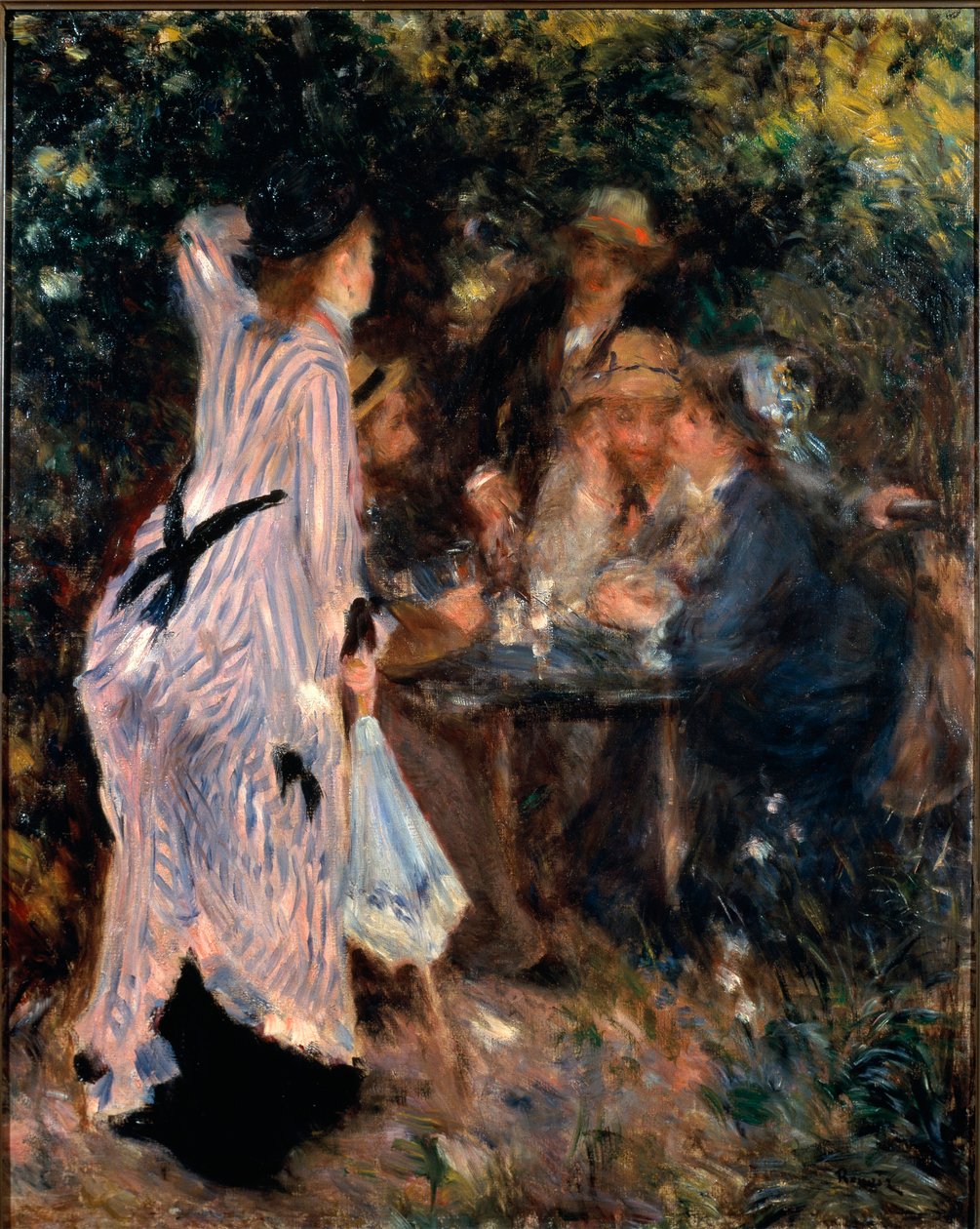 Under arbor. Portretter av malere Claude Monet, Alfred Sisley og Norbert Goeneutte. Maleri av Pierre Auguste Renoir (1841-1919) av Pierre Auguste Renoir