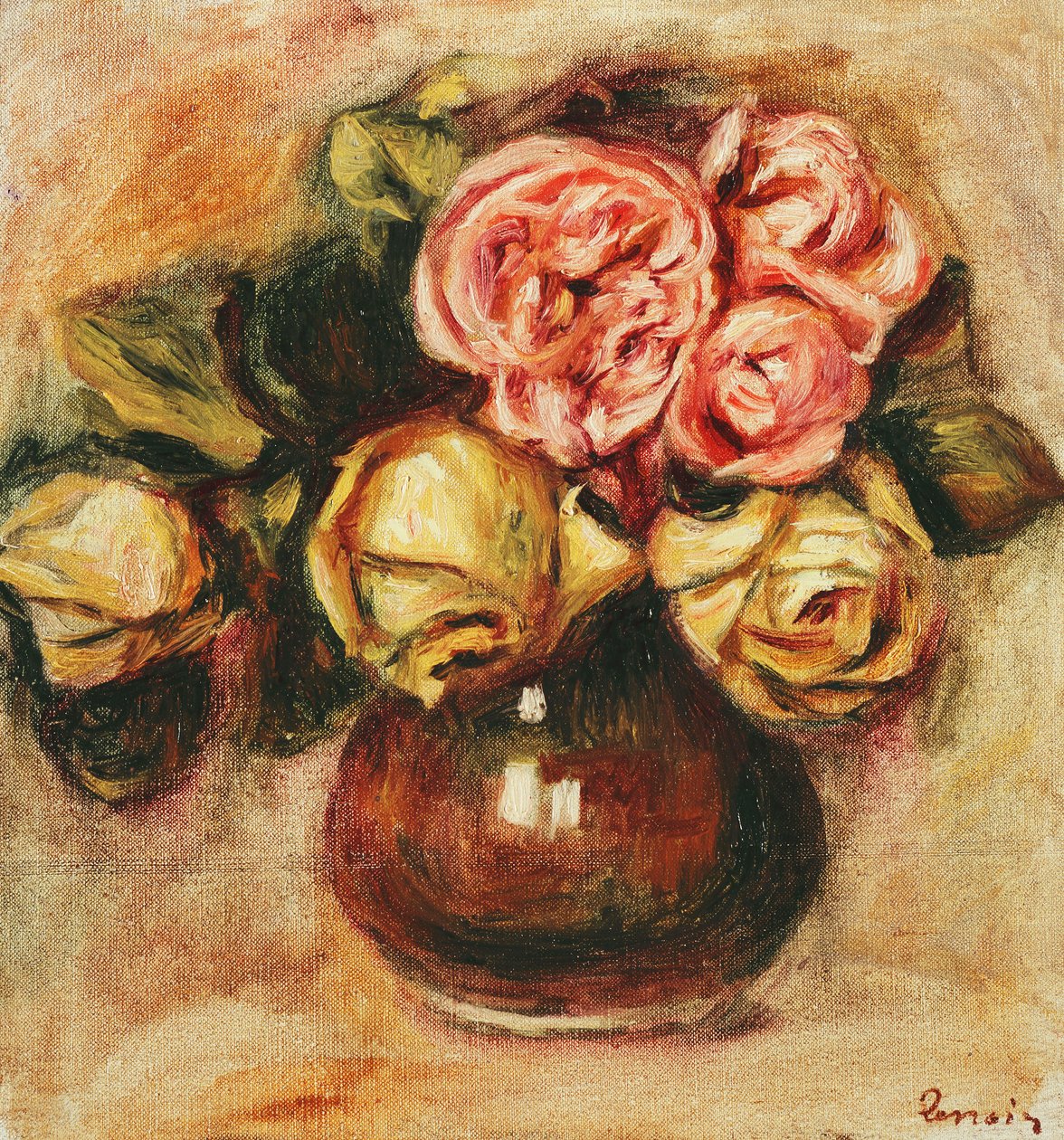 Vase med roser; Vase de Roses, av Pierre Auguste Renoir