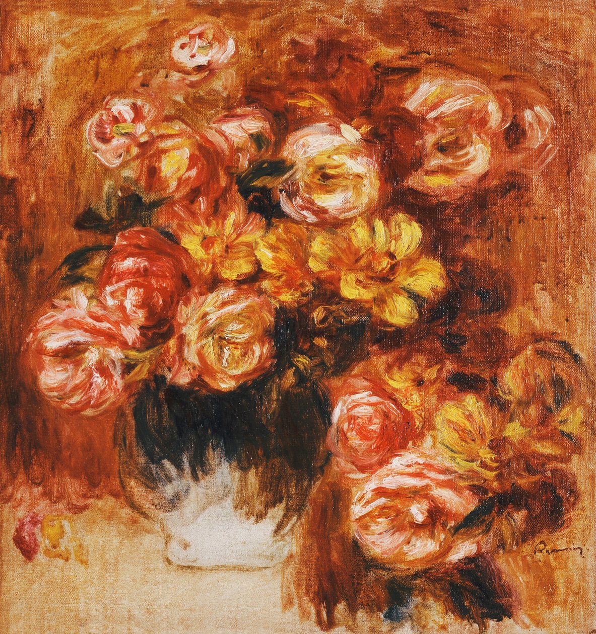 Vase med roser; Vase de Roses, av Pierre Auguste Renoir
