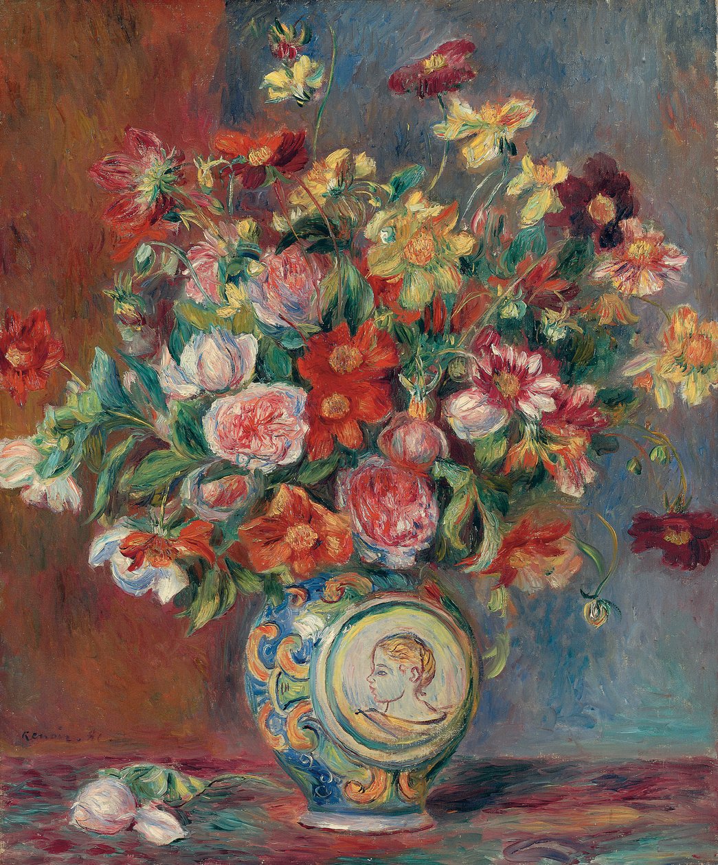 Vase med blomster; Vase de fleurs, 1881 av Pierre Auguste Renoir