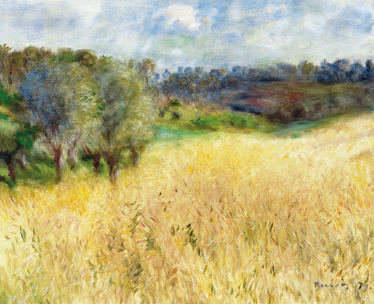 Wheatfield, 1879 av Pierre Auguste Renoir