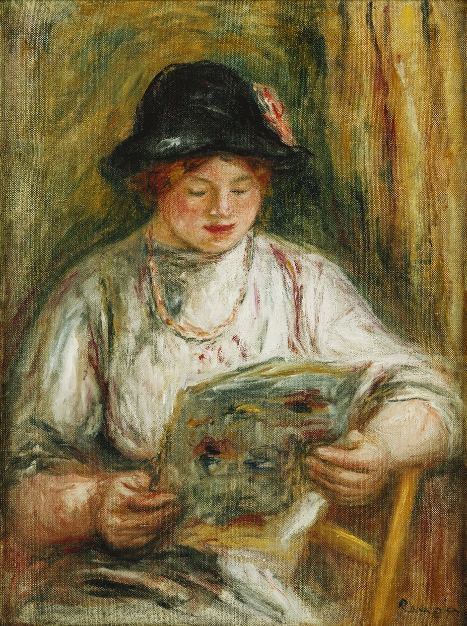 Kvinne som leser; Kvinne som leser, ca. 1910-12 av Pierre Auguste Renoir