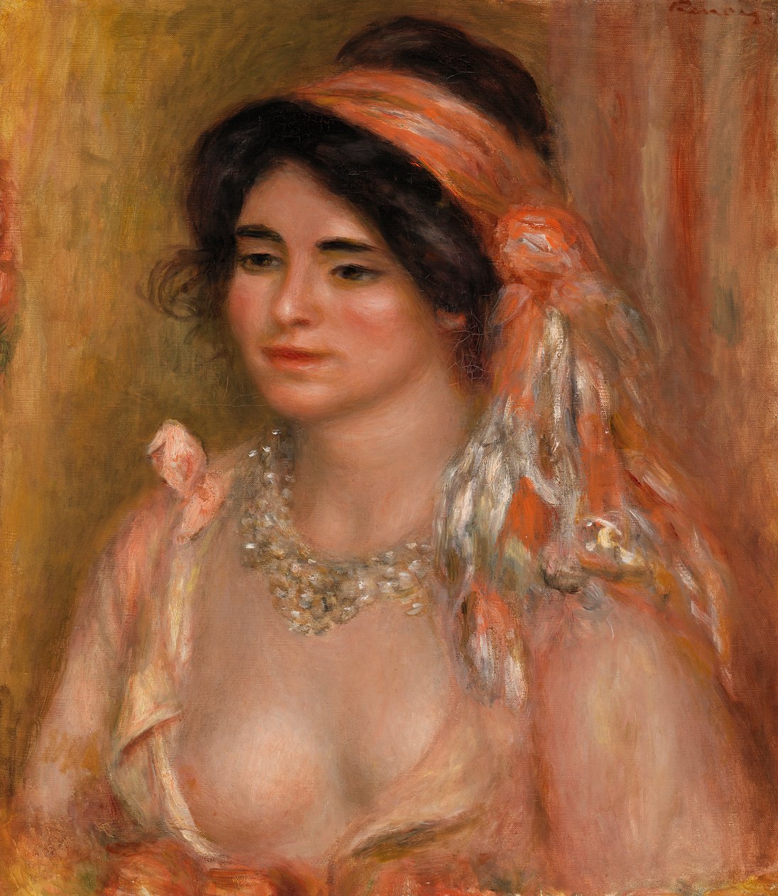 Kvinne med svart hår av Pierre Auguste Renoir