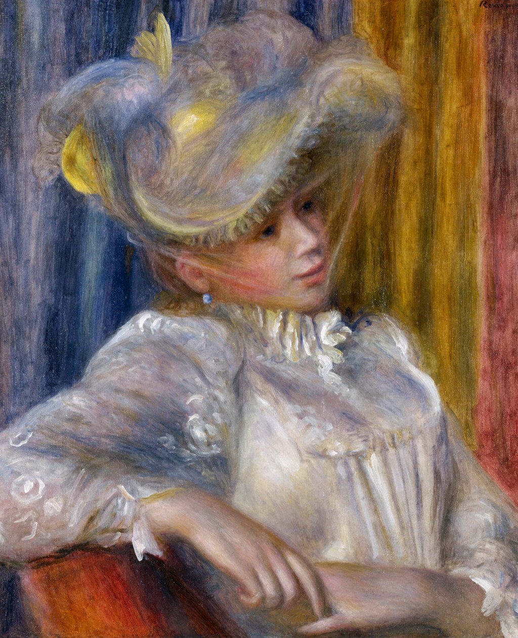 Kvinne med hatt Kvinne med hatt, 1891 av Pierre Auguste Renoir