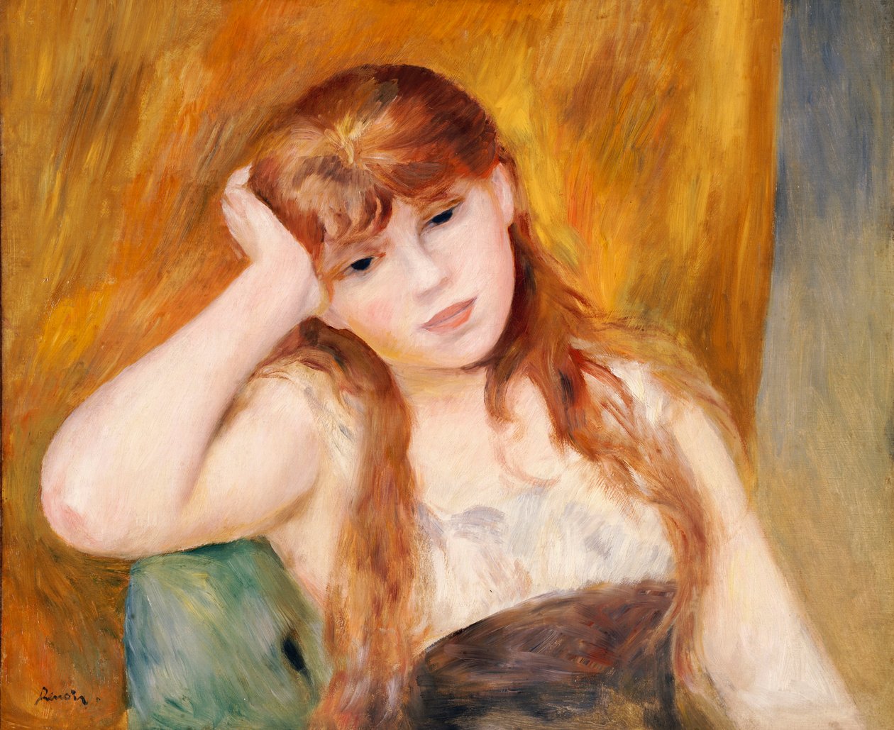 Ung blond jente, 1886 av Pierre Auguste Renoir
