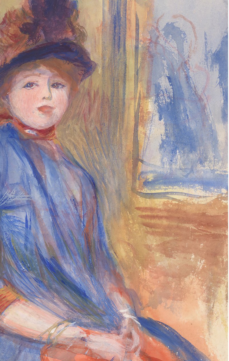 Ung jente i blå kjole, ca. 1890. av Pierre Auguste Renoir