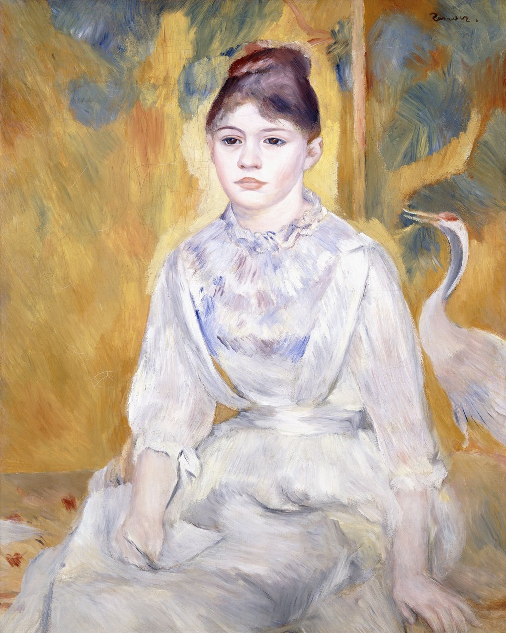 Ung jente med en svane, 1886 av Pierre Auguste Renoir