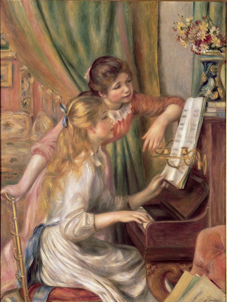 Unge jenter ved pianoet av Pierre Auguste Renoir