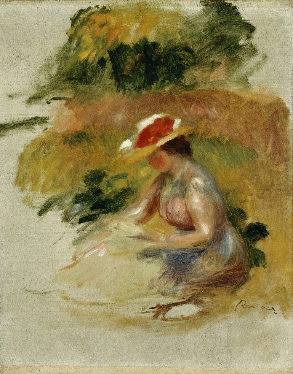 Ung kvinne som leser; Ung kvinne leser, av Pierre Auguste Renoir