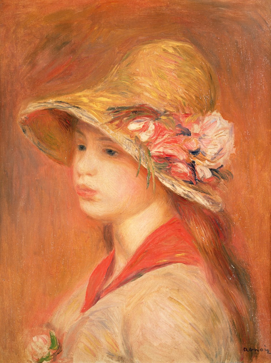 Ung kvinne i hatt av Pierre Auguste Renoir