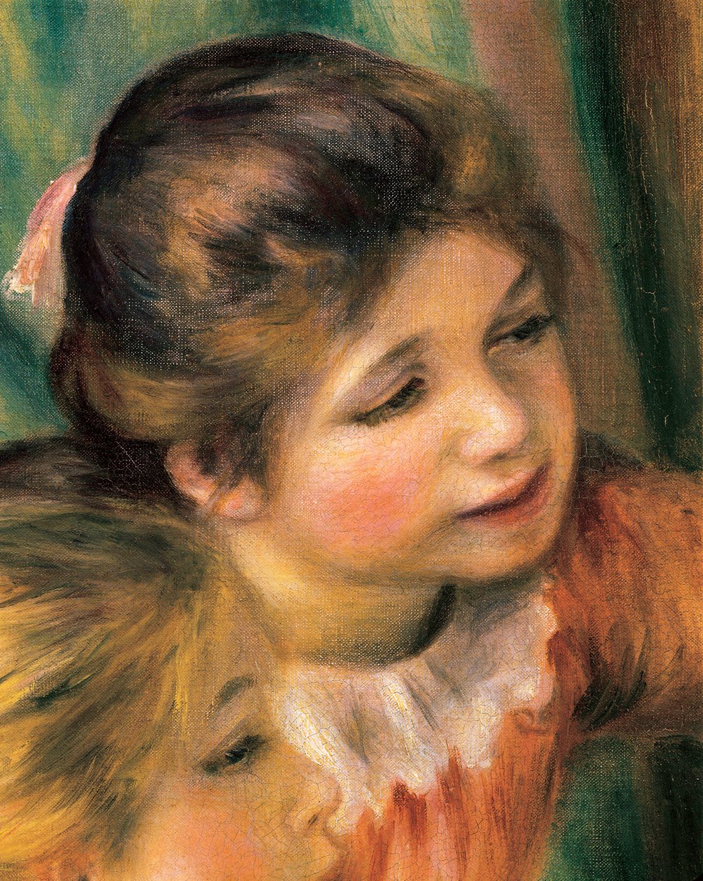 Unge jenter ved pianoet, detalj av Pierre Auguste Renoir