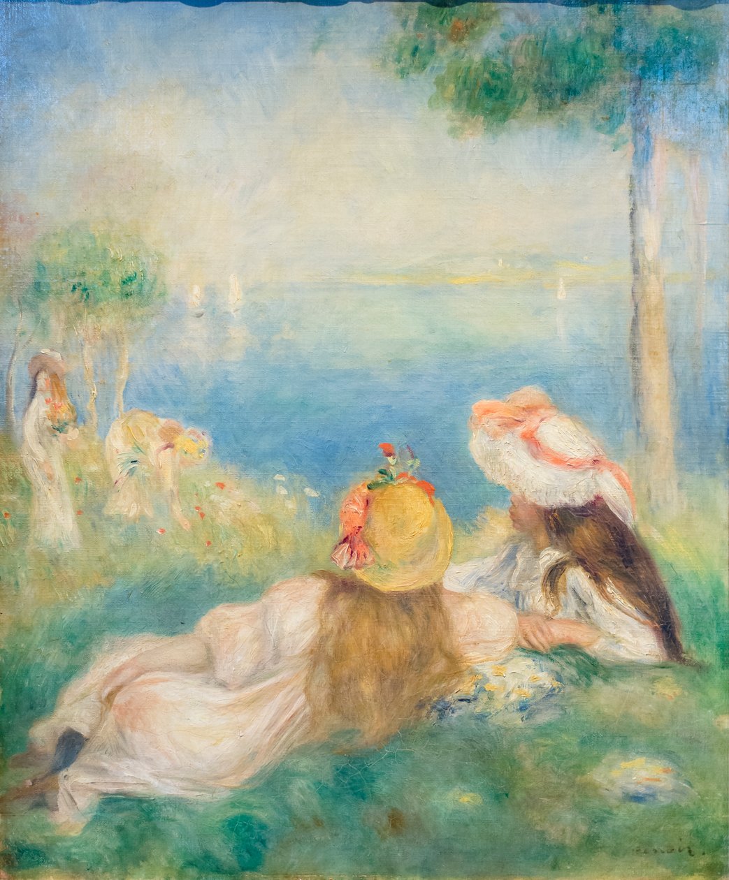 Unge jenter ved sjøen, ca. 1894 (olje på lerret) av Pierre Auguste Renoir