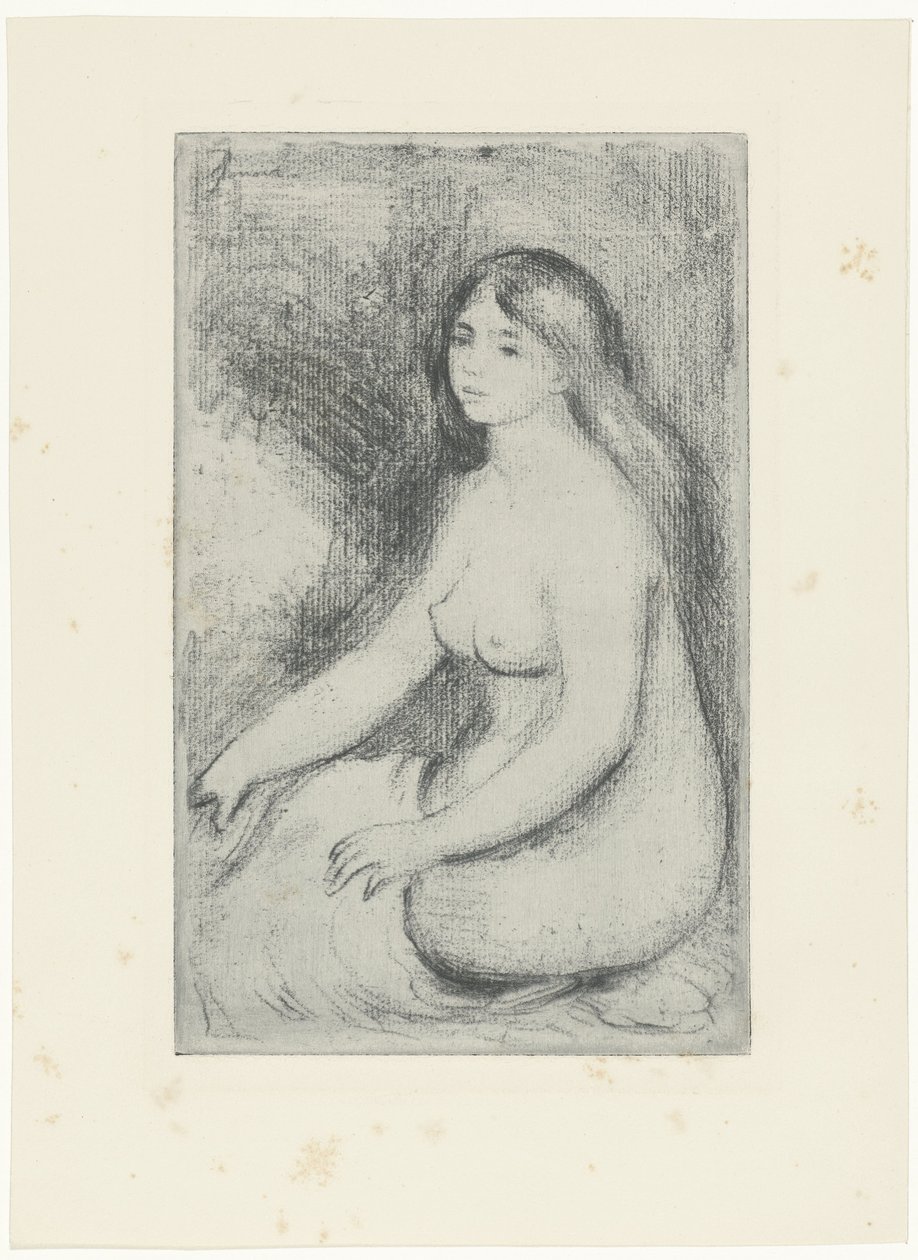 Sittende naken kvinne Baigneuse assistere av Pierre Auguste Renoir