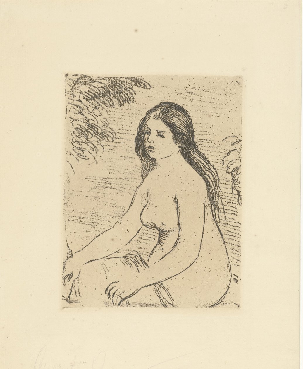Sittende naken kvinne Femme nue assise av Pierre Auguste Renoir