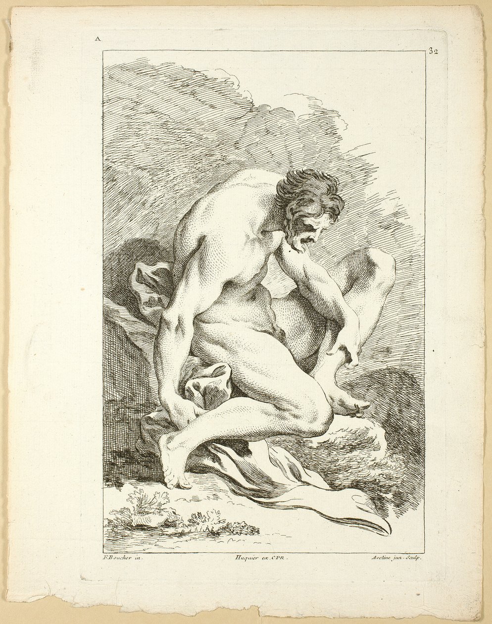 Figur, fra First Book of Academie Figures gravert delvis av professorene ved Royal Academy av Pierre Aveline