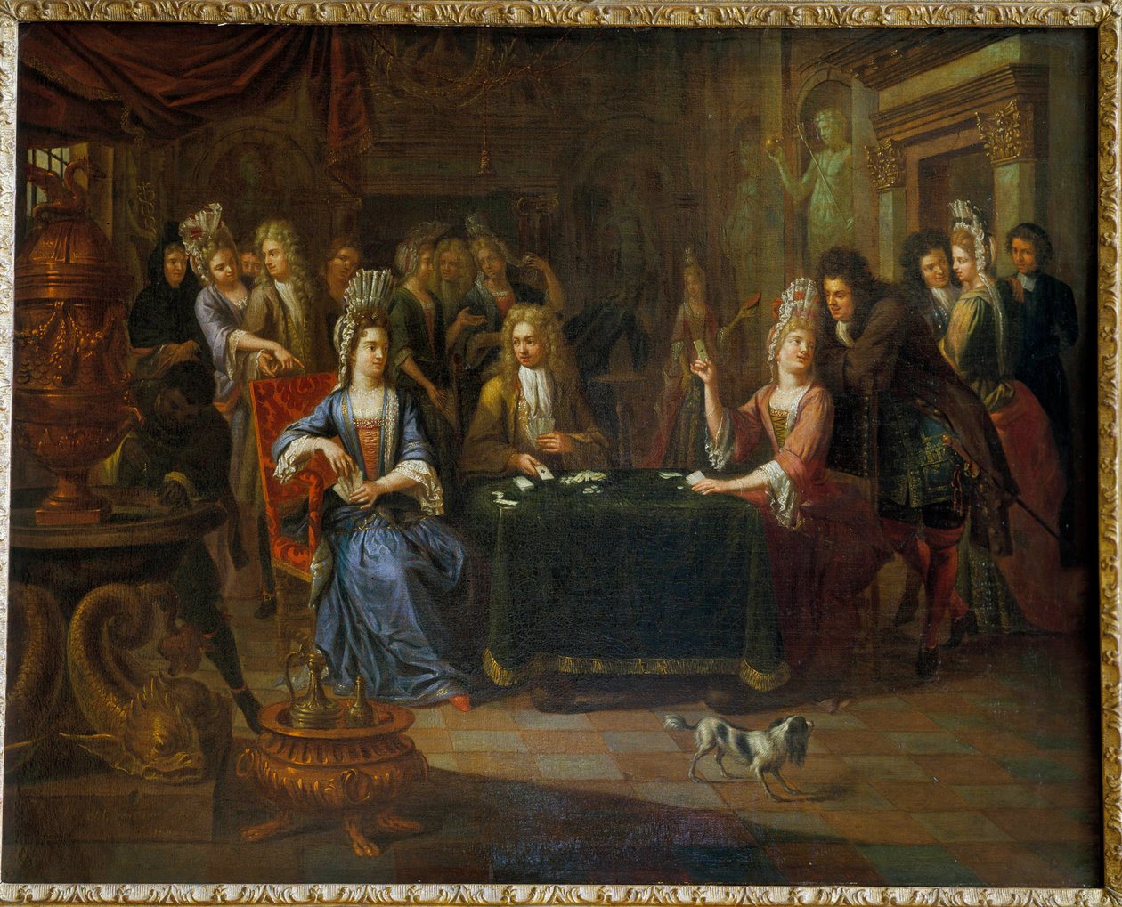 Nobles kortspillere som spiller kort i en stue. Maleri av Pierre Bergaigne (1652-1708) 1699 Arras, Musee Des Beaux Arts av Pierre Bergaigne