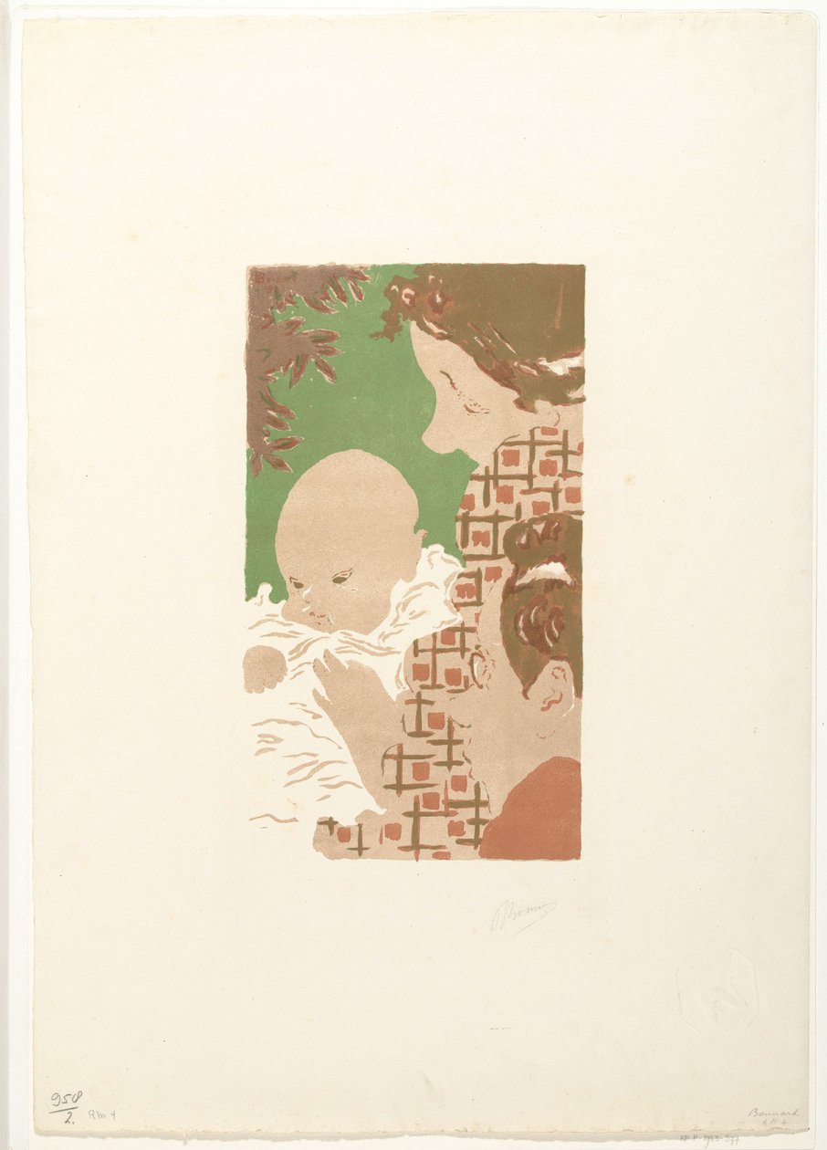 Andrée Terasse med sønnen Jean og broren Pierre Bonnard Scene de famille av Pierre Bonnard