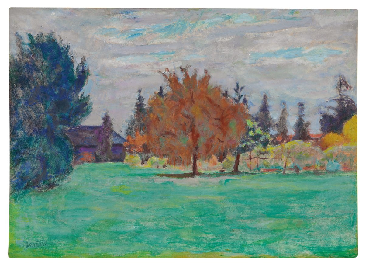 Yellow Tree, Le Cos au Grand-Lemps, ca. 1913 (olje på papir lagt ned på lerret) av Pierre Bonnard