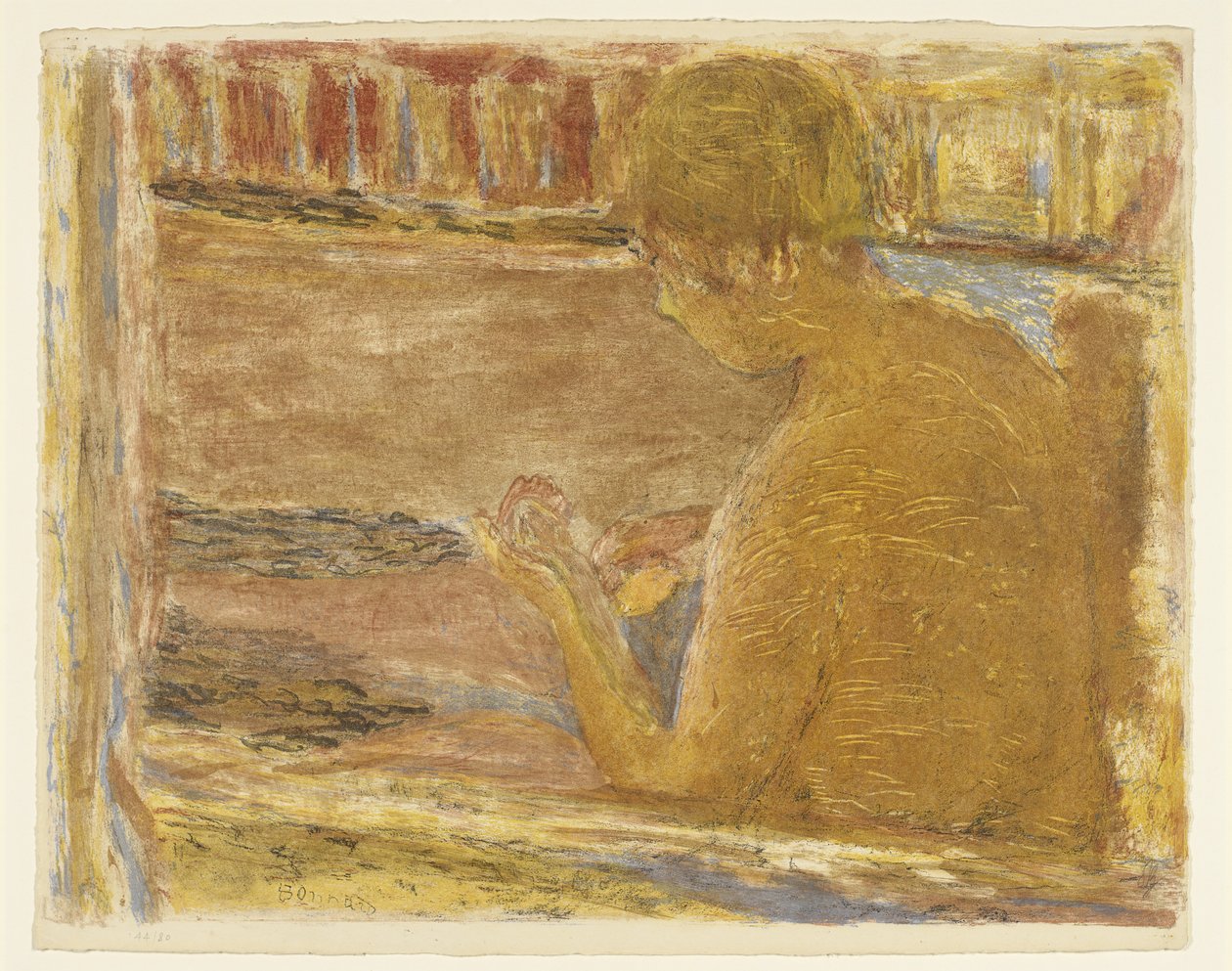 Badende kvinne, ingen dato (litografi) av Pierre Bonnard