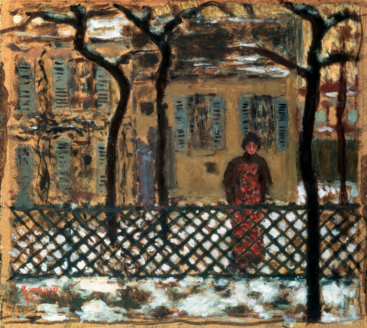Bak gjerdet, 1895. av Pierre Bonnard