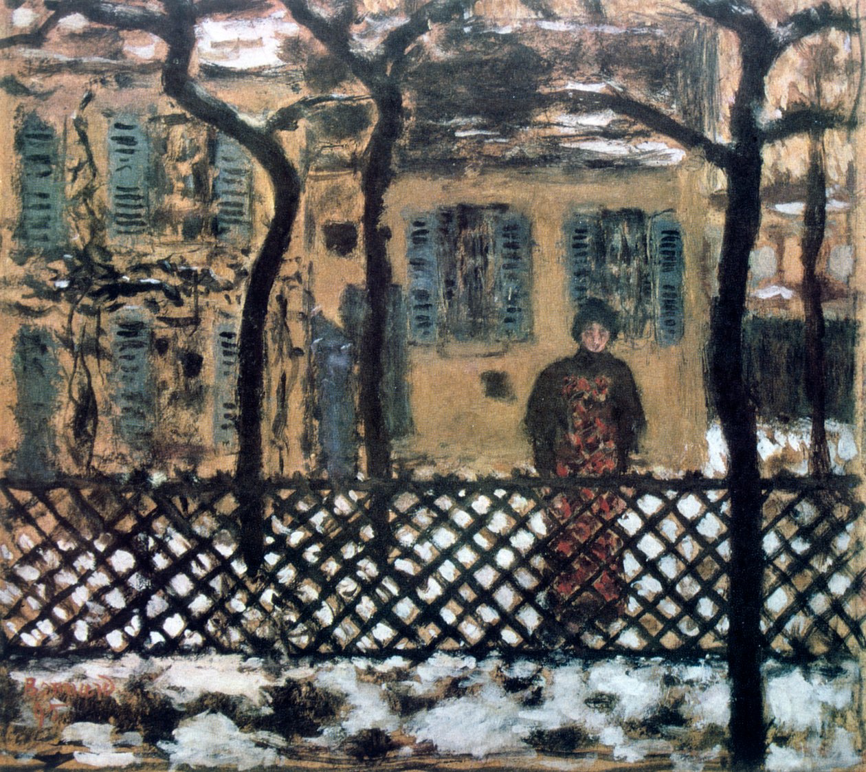 Bak gjerdet, c1895 av Pierre Bonnard
