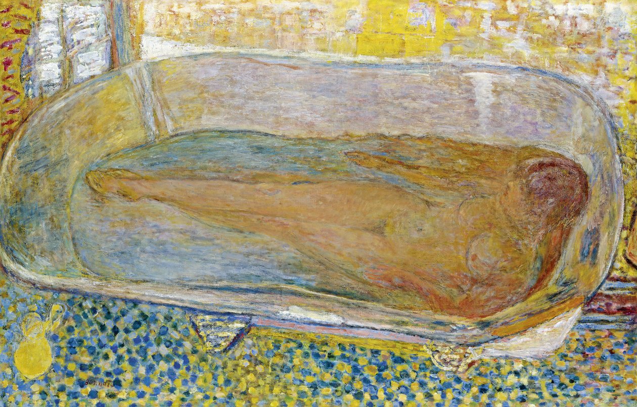 Stort badekar naken, 1937-1939 av Pierre Bonnard