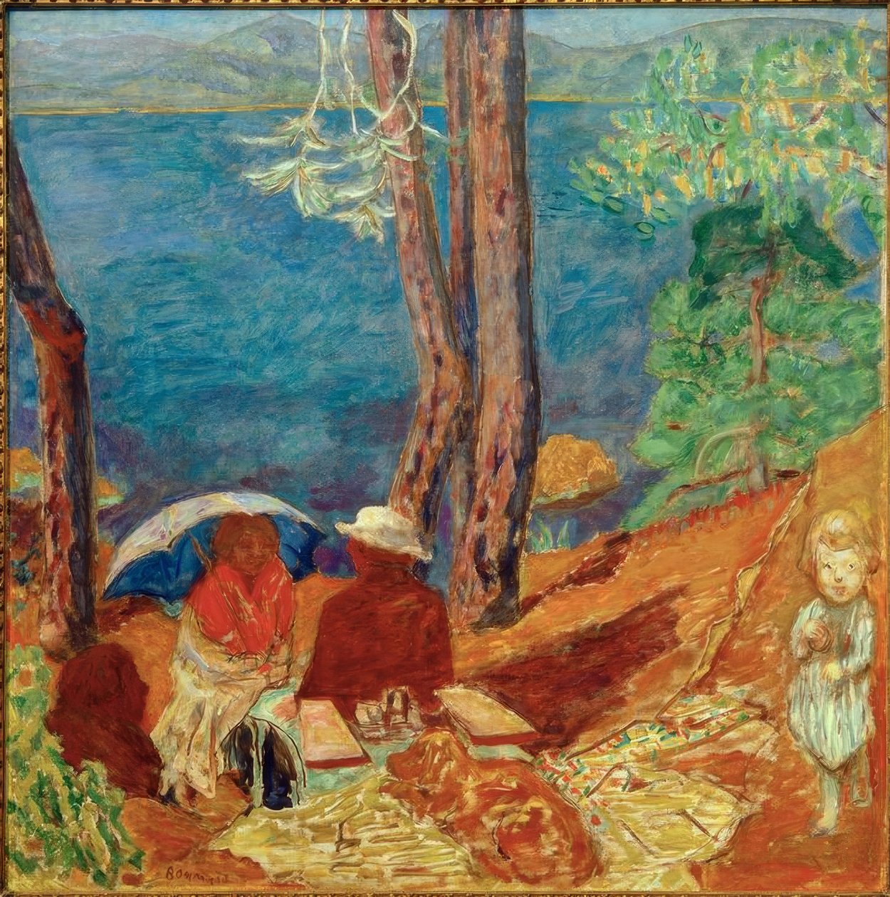 Seaside, under furuene av Pierre Bonnard