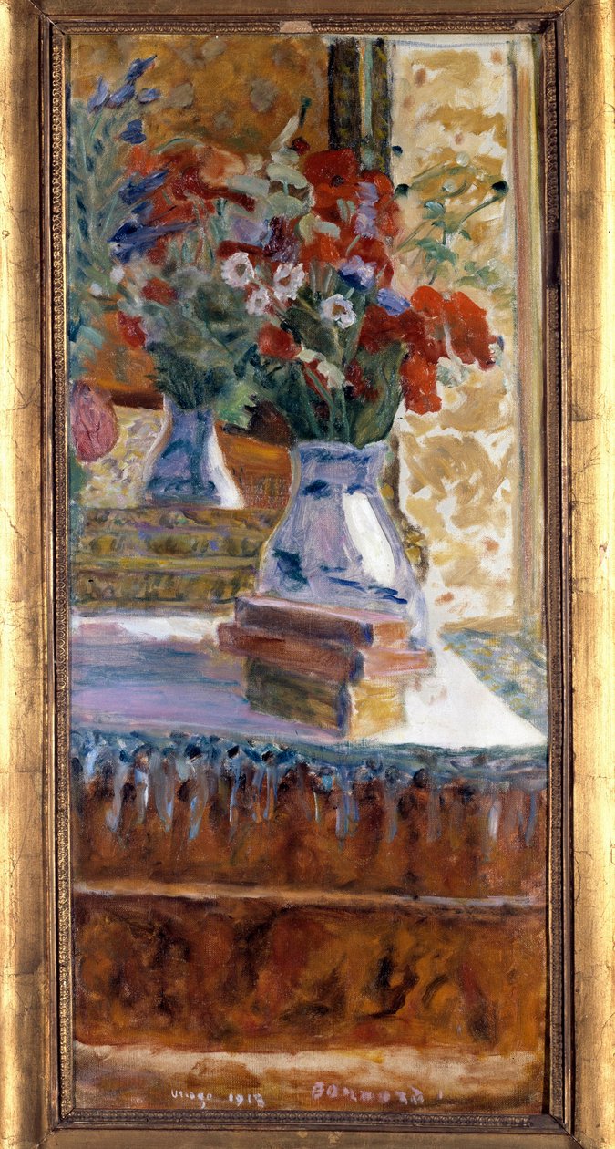 Bukett med valmuer Maleri av Pierre Bonnard (1867-1947). 1918. Dim. 0,72 x 0,325 m. Besançon, kunstmuseet av Pierre Bonnard