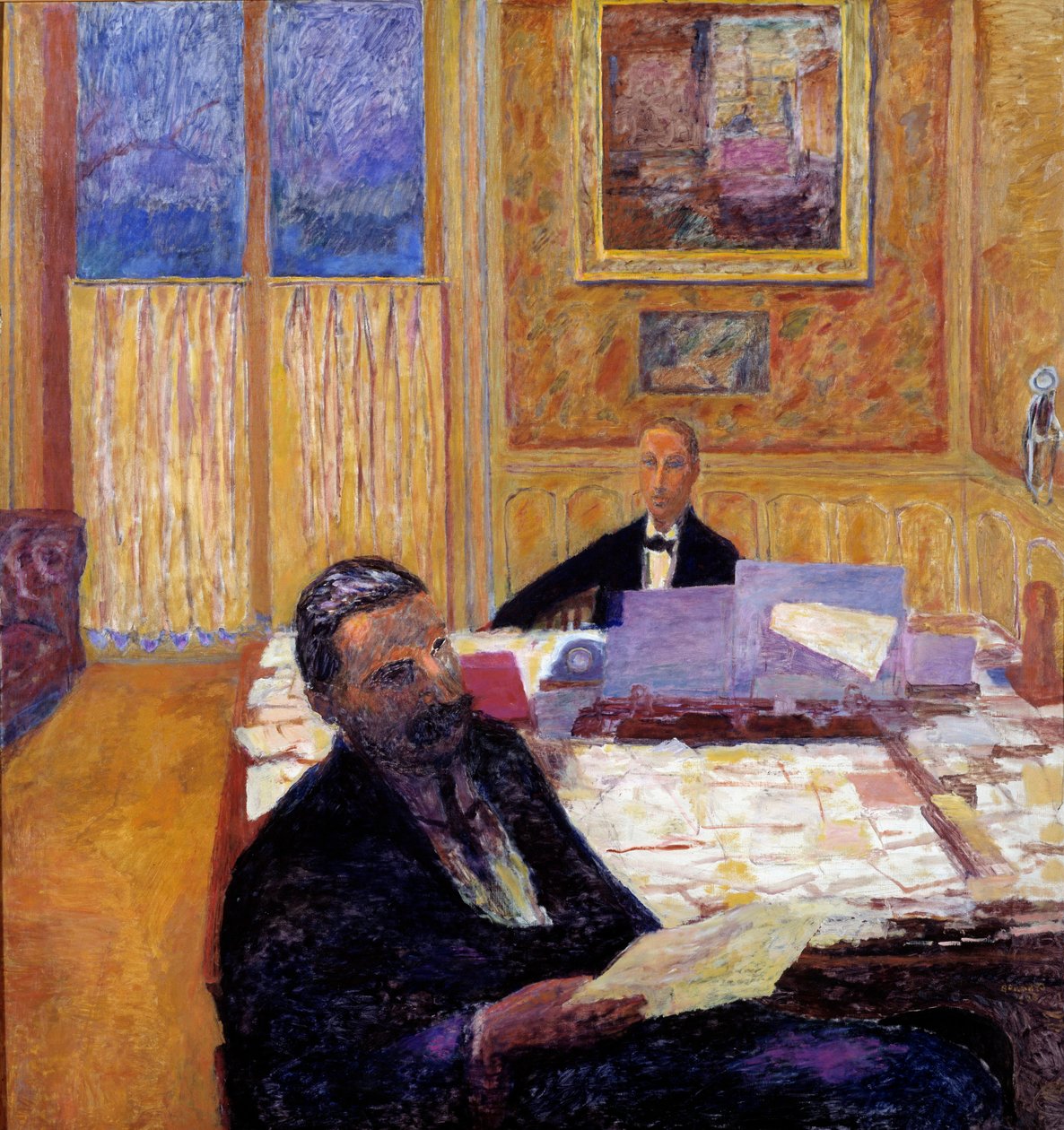 Brødrene Bernheim-Jeune, malerhandlere og forleggere Josse Bernheim Jeune (1870-1941) i forgrunnen og Gaston Bernheim-Jeune (1870-1953) - 1920 (olje på lerret) av Pierre Bonnard