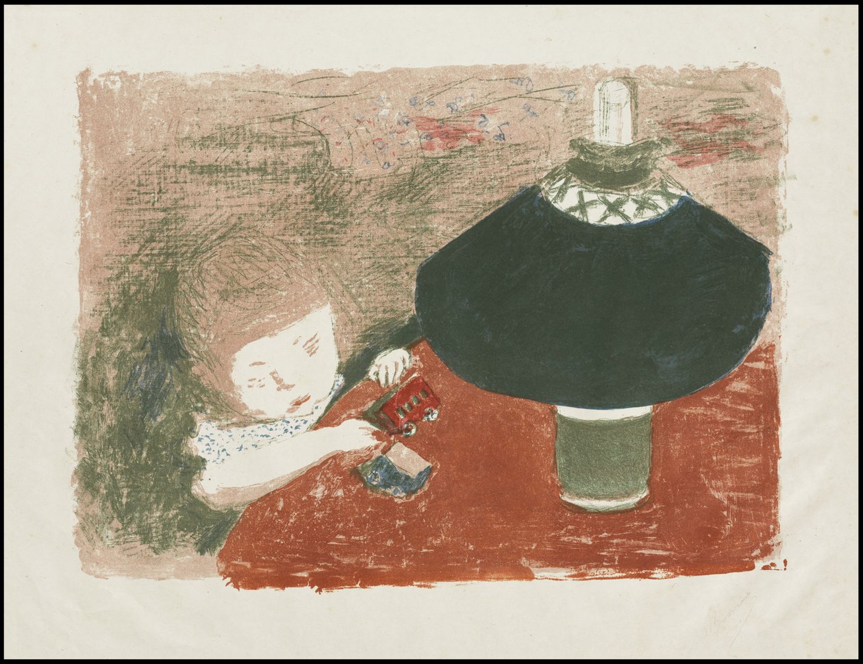 Barn med lampe av Pierre Bonnard
