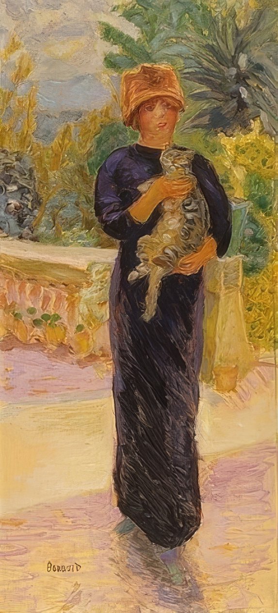 Dame med katt. 1912 av Pierre Bonnard