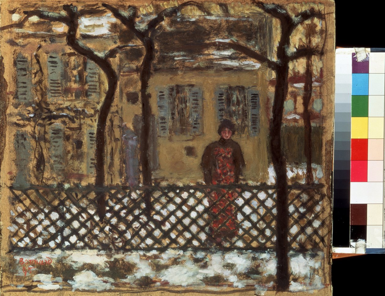 Bak gjerdet. Maleri av Pierre Bonnard (1867-1947) av Pierre Bonnard