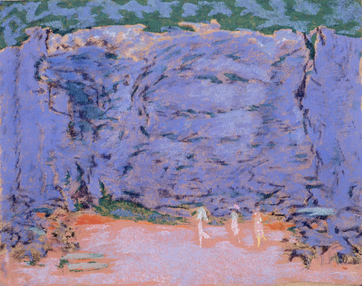 Design for et scenesett for Jeux, en ballett av Claude Debussy (1862-1918) (kritt på farget papir) av Pierre Bonnard