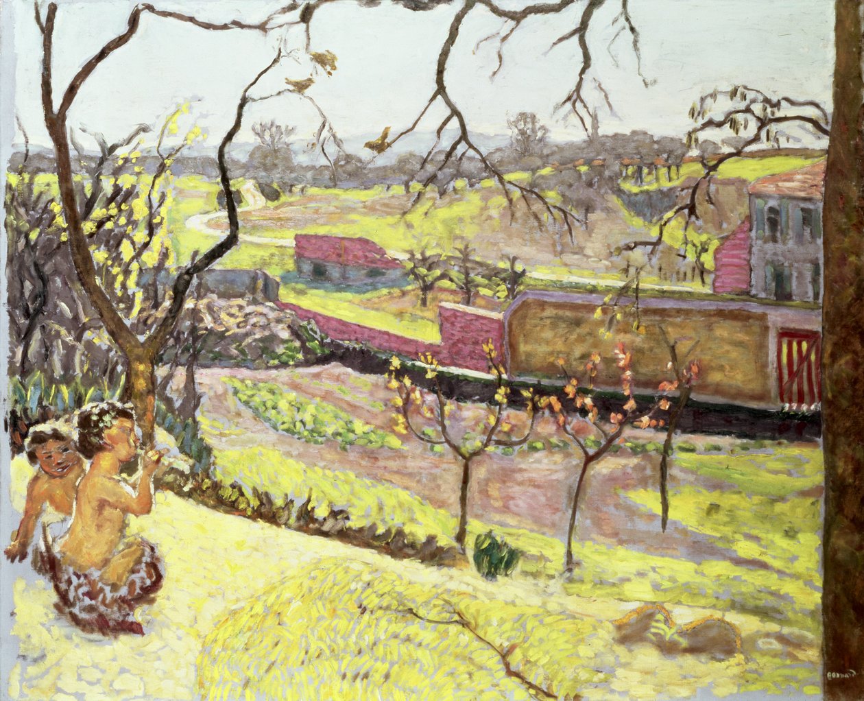 Tidlig vår (små fauner), ca. 1909 av Pierre Bonnard