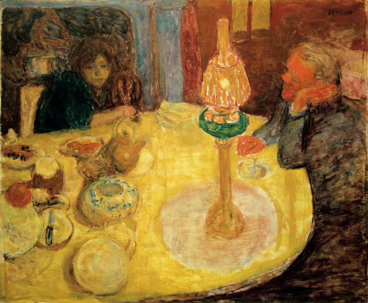 Kveld under lampen av Pierre Bonnard