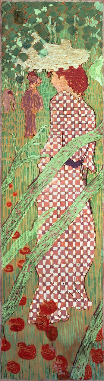 Women in the Garden: Woman in a Checkered Dress Women in a Garden: Woman in a..., 1891. av Pierre Bonnard