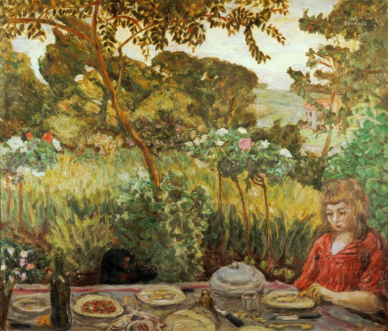 Slutt på måltid i hagen av Pierre Bonnard